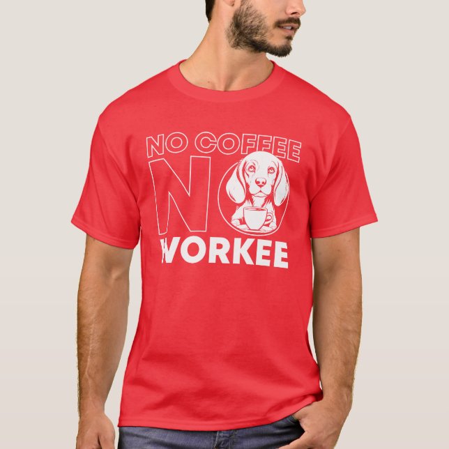 Camiseta Perro Beagle Café Sin Café No Trabaja retro (Anverso)
