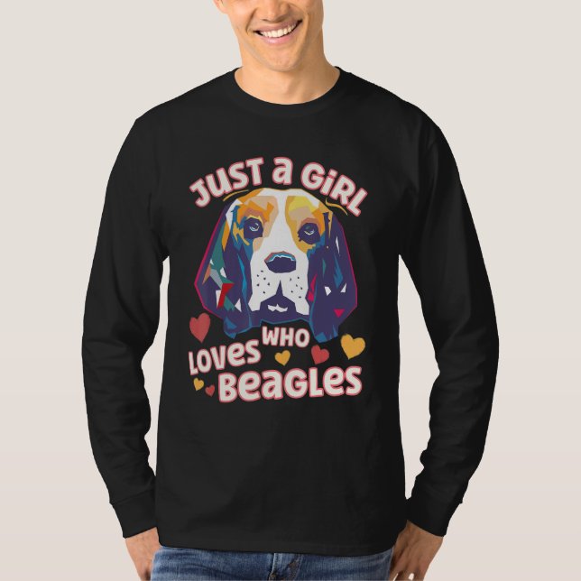 Camiseta Perro Beagle colorido para Chicas Mujeres Adolesce (Anverso)