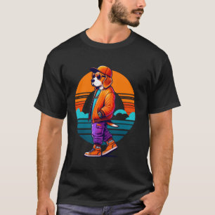 Camiseta Perro Beagle Cool Estilo Urbano Moderno Atardecer 