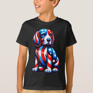 Camiseta Perro Beagle Cute Bandera Ee.Uu. Hombres Amantes D