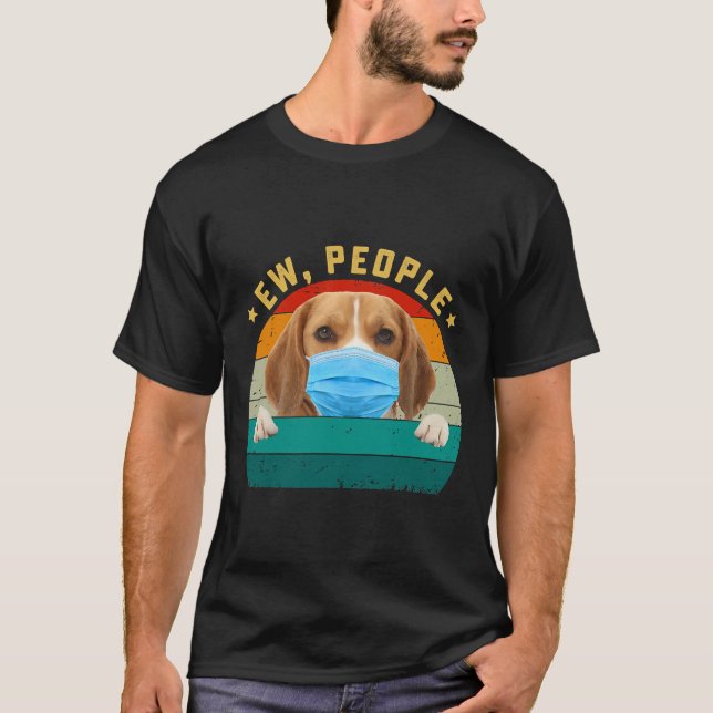 Camiseta Perro Beagle Cute Oveja Gente Usando (Anverso)
