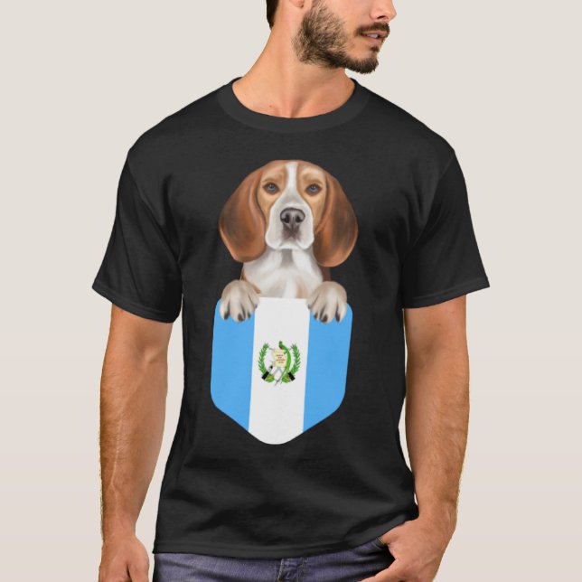 Camiseta Perro Beagle De La Bandera De Guatemala En El Bols (Anverso)