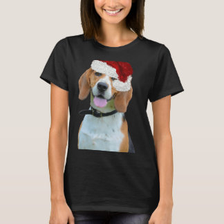 Camiseta Perro Beagle De Navidad En Navidades Rojos Gorra D