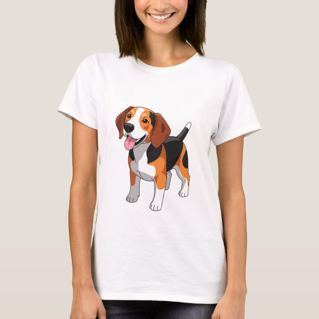 Camiseta Perro Beagle Feliz y Adorable (Anverso)