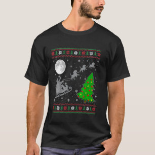 Camiseta Perro beagle feo, navidad alumbrando árbol Santa R