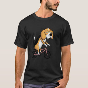 Camiseta Perro beagle gracioso en bicicleta raro aburrido r