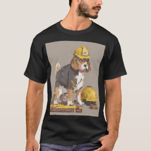 Camiseta Perro Beagle Obrero de Construcción Cinta Métrica