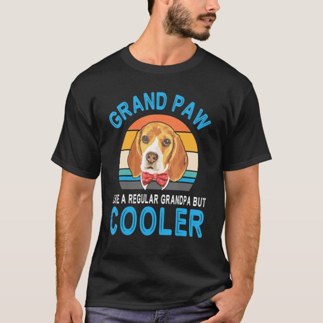 Camiseta Perro Beagle Papa Grand Paw Como Un Abuelo Regular (Anverso)