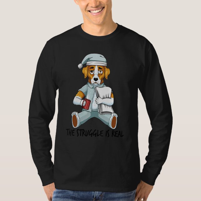 Camiseta Perro Beagle Perezoso La Lucha Está Saliendo Realm (Anverso)