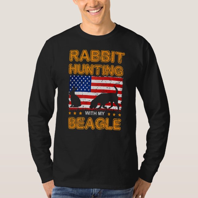 Camiseta Perro Beagle Rabbit Hunting Beagle Hunter Bandera  (Anverso)