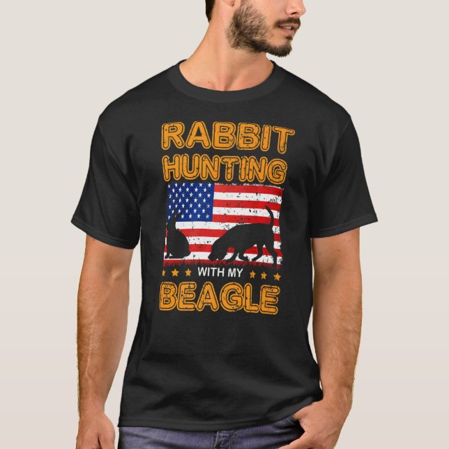 Camiseta Perro Beagle Rabbit Hunting Beagle Hunter Bandera  (Anverso)