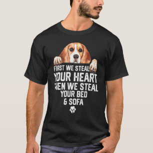 Camiseta Perro Beagle Roba tu corazón y roba tu cama y Sof