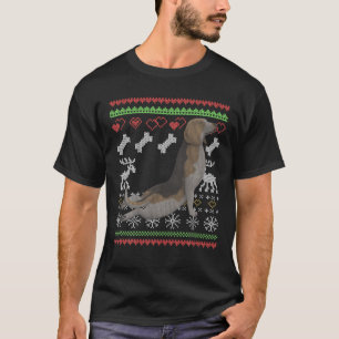 Camiseta Perro Beagle Santa Claus Navidades feos Patrón Mam