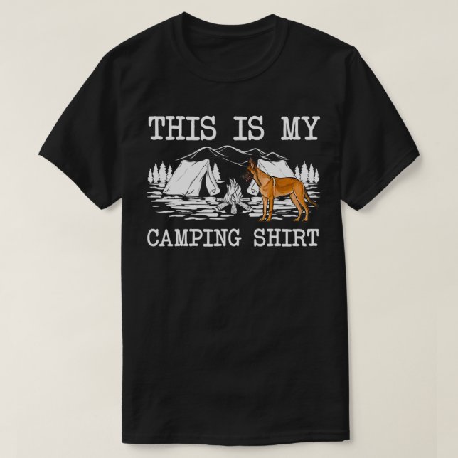 Camiseta Perro belga Malinoi Fogata Este Es Mi Camping (Diseño del anverso)