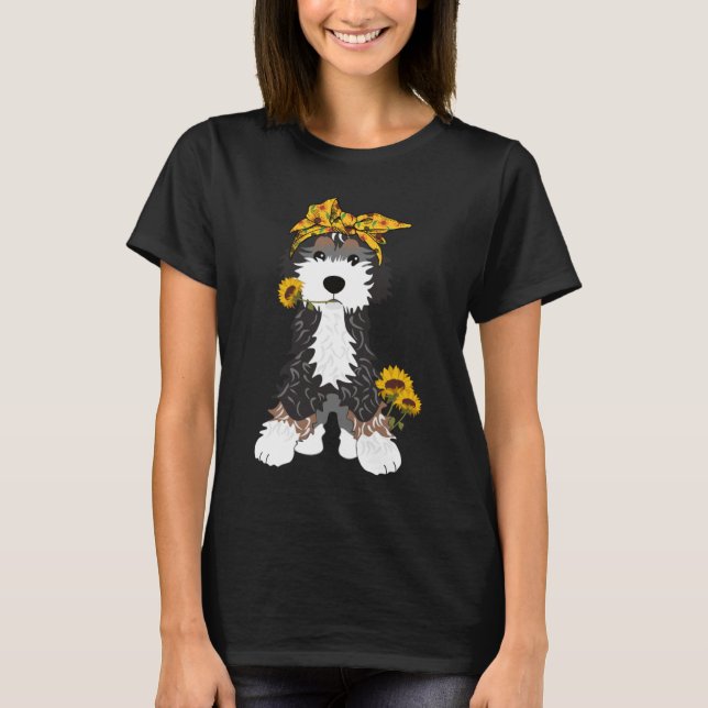 Camiseta Perro Bernedoodle Con Sombras (Anverso)