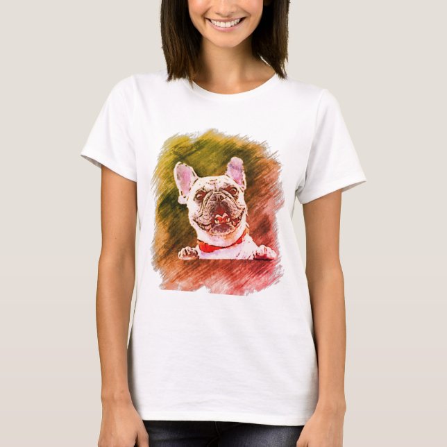 Camiseta Perro blanco de pelo corto (Anverso)