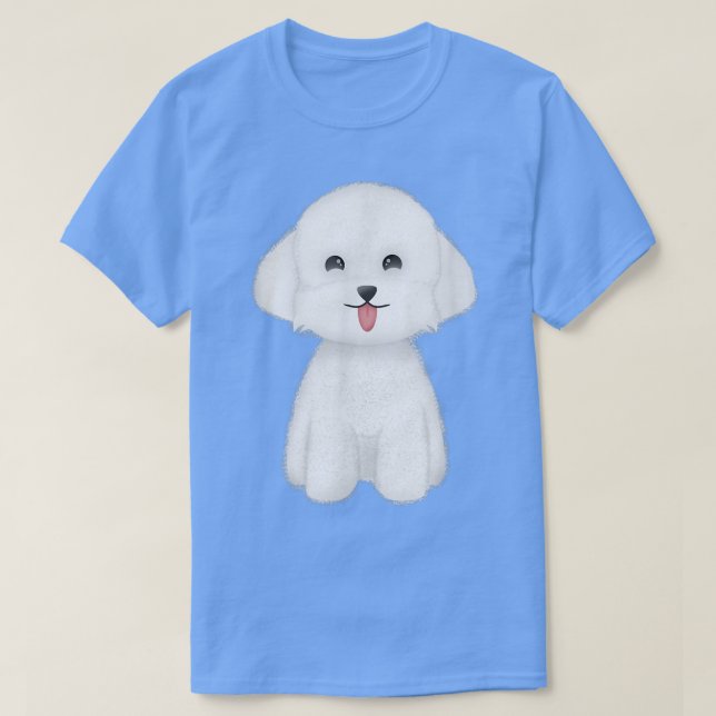 Camiseta Perro blanco felino feliz (Diseño del anverso)