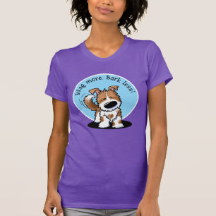 Camiseta Perro Blanco KiniArt Marrón