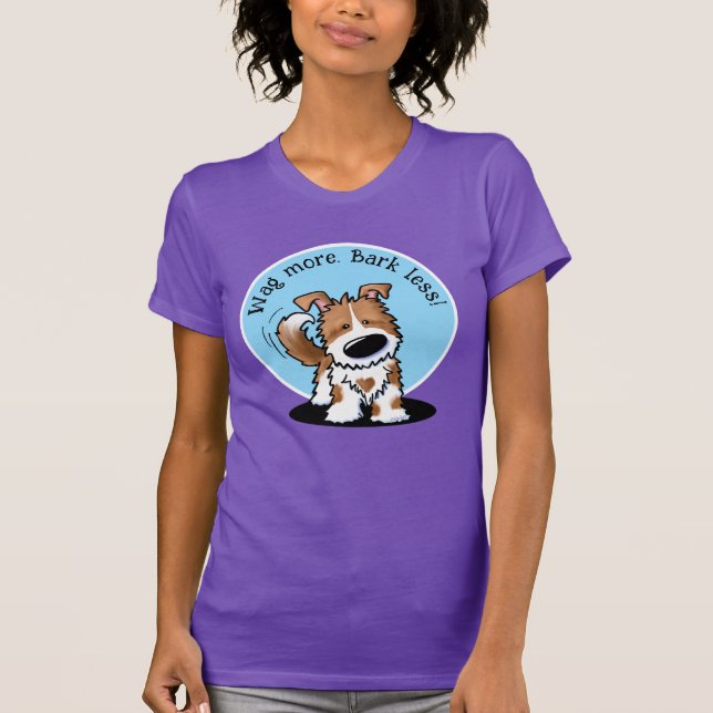 Camiseta Perro Blanco KiniArt Marrón (Anverso)
