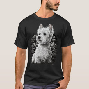 Camiseta Perro blanco occidental lindo en amor por el terri