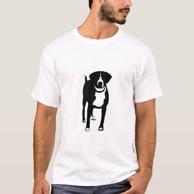 Camiseta perro blanco y negro (Anverso)