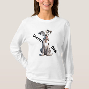 Camiseta Perro blanco y negro, "perro pardo" de ojos grande