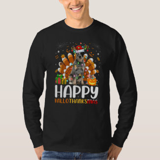 Camiseta Perro Blue Heeler Halloween Navidad Feliz Hallotha
