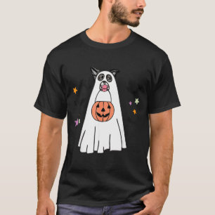 Camiseta Perro Border Collie Blanco Y Negro Boo Halloween