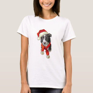 Camiseta perro Border Collie de Navidad