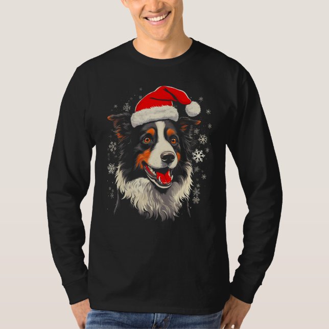 Camiseta Perro Border Collie Navidad (Anverso)