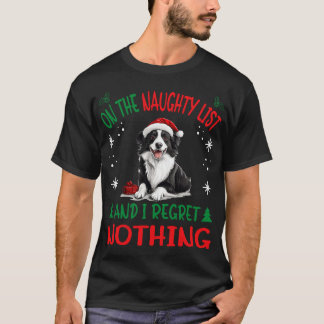 Camiseta Perro Border Collie Navidad En La Lista De Travies