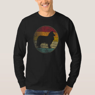 Camiseta Perro Border Collie Retro Distorsionado Vintage 70