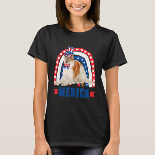 Camiseta Perro Borzoi Leopardo Arcoiris Bandera Mérica 4 De