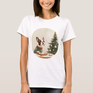 Camiseta Perro Boston Terrier de Navidad