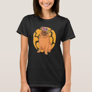 Camiseta Perro Botánica Flores Lindo Animal Mascota Dueño