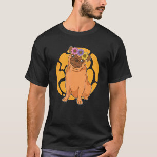 Camiseta Perro Botánica Flores Lindo Animal Mascota Dueño d