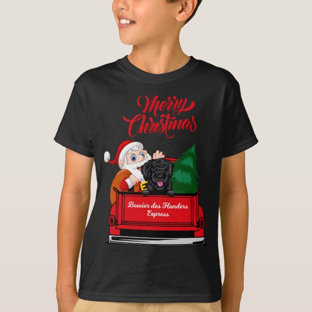 Camiseta Perro Bowier des Flanders con Camión Rojo Santa Cl (Anverso)