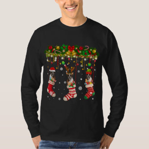 Camiseta Perro Boxeador en Noche Reno Santa ELF Perro Paja