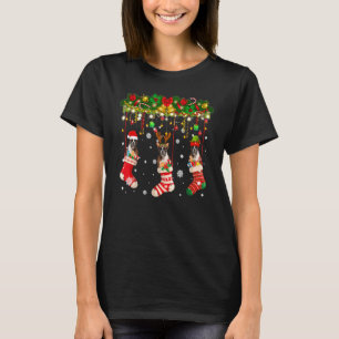 Camiseta Perro Boxeador en Noche Reno Santa Elf Perro Paja