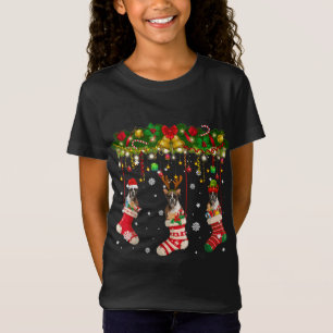 Camiseta Perro Boxeador en Noche Reno Santa ELF Perro Paja