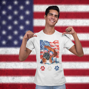 Camiseta Perro Boxer Caja Rojo Blanco y Azul Americano 4 de
