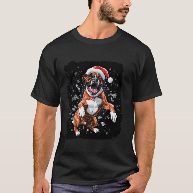 Camiseta Perro Boxer de Pop Art Xmas (Anverso)