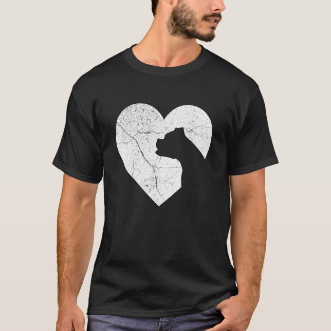 Camiseta Perro Boxer Divertido Corazón Día de San Valentín  (Anverso)