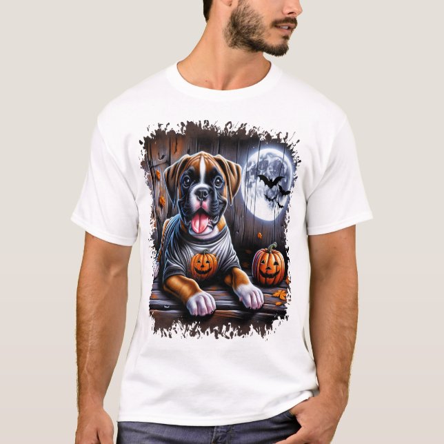Camiseta Perro Boxer Halloween (Anverso)