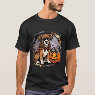 Camiseta Perro Boxer Halloween Calabaza Sublimación