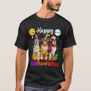 Camiseta Perro Boxer Navidad Día de Acción de Gracias Feliz