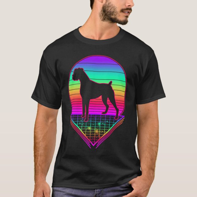Camiseta Perro Boxer Retro Vintage 80 (Anverso)