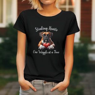 Camiseta Perro Boxer Robando Corazones con Cada Movimiento