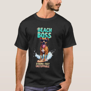 Camiseta Perro Boxer Surfista Genial
