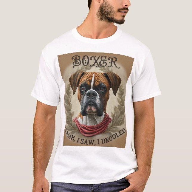 Camiseta Perro Boxer - Vine, Vi, Me Ahogé (Anverso)